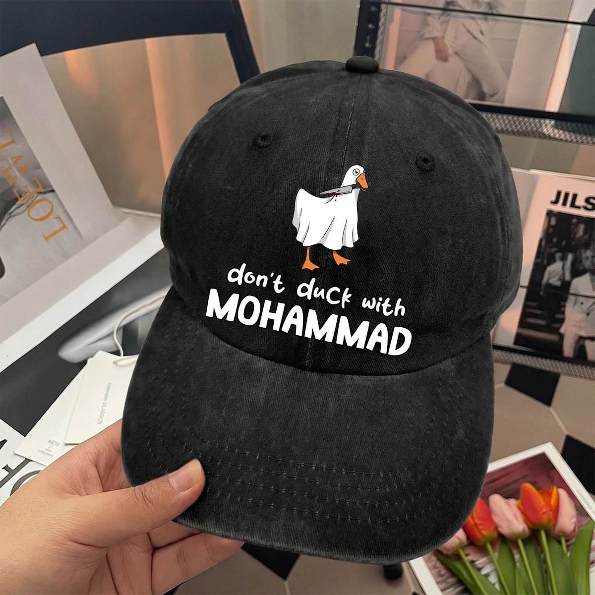 Don't Duck With Your Name Funny Washed Cap MOHAMMAD 13K1 C129PF