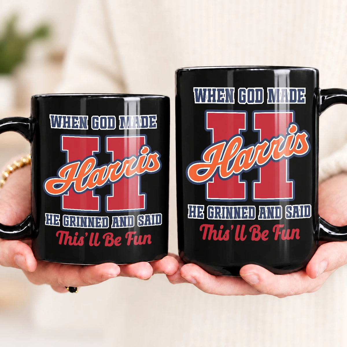 When God Made Your Name Personalized Baseball Mug HARRIS 13K1 MG07