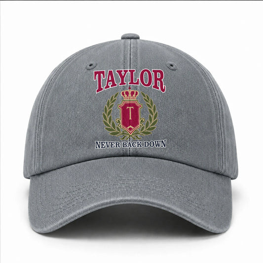 Your Name Never Back Down Royal Washed Cap TAYLOR 13K1 C77PF
