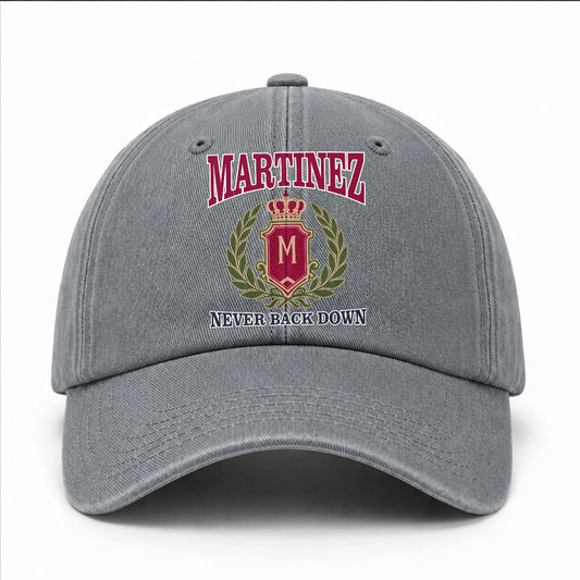 Your Name Never Back Down Royal Washed Cap MARTINEZ 13K1 C77PF