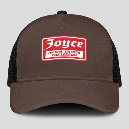 The Man The Myth The Legend Red Logo Brown Mesh Cap JOYCE 13K1 C203PF