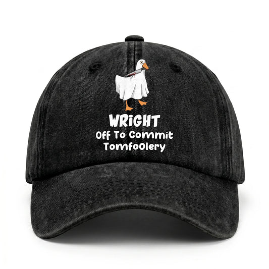 Off To Commit Tomfoolery Funny Goose Washed Cap WRIGHT 13K1 C131PF
