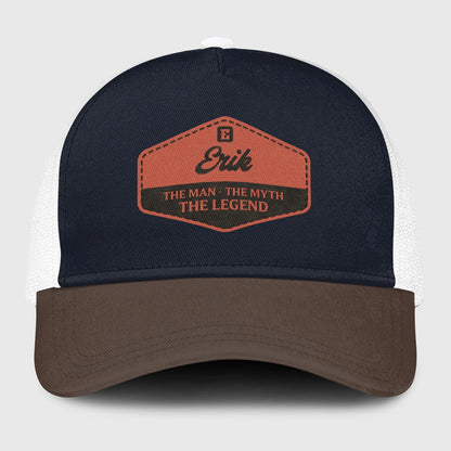 The Man The Myth The Legend Navy And Brown Mesh Cap ERIK 13K1 C188PF