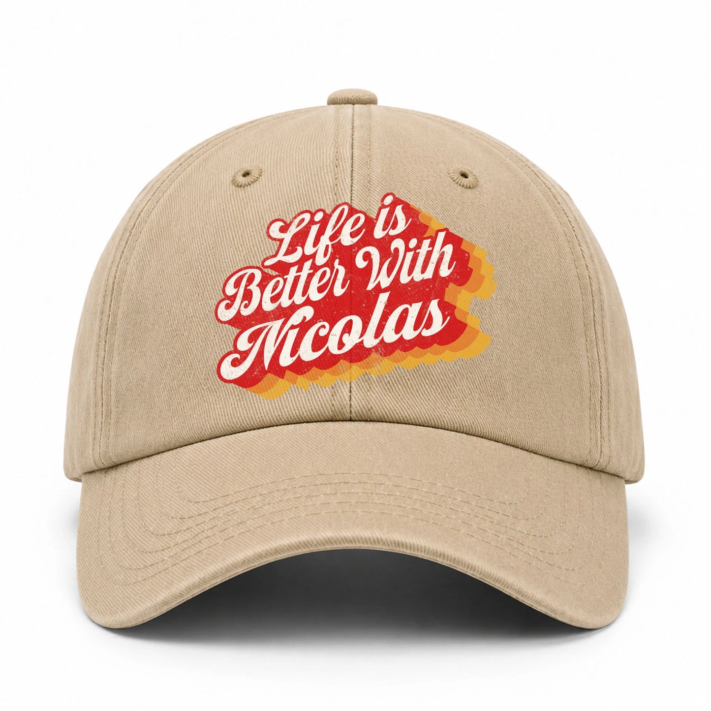 Life Is Better With Your Name Vintage Washed Cap NICOLAS 13K1 C67PF