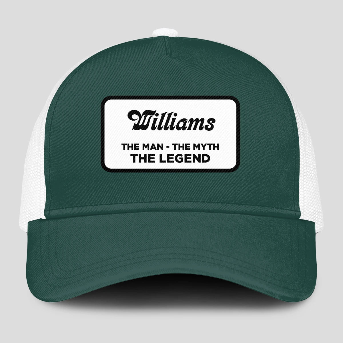 The Man The Myth The Legend Green And White Mesh Cap WILLIAMS 13K1 C198PF