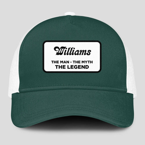 The Man The Myth The Legend Green And White Mesh Cap WILLIAMS 13K1 C198PF