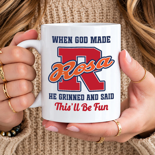 When God Made Your Name Personalized Baseball Mug ROSA 13K1 MG07