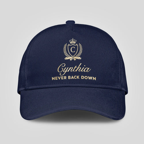 Never Back Down Luxury Crest Navy Cap CYNTHIA 13K1 C167PF