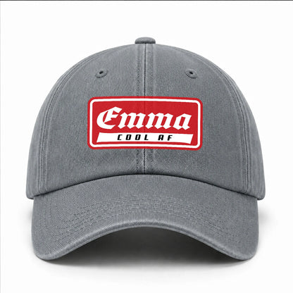 Your Name Cool Af Red Logo Funny Washed Cap EMMA 13K1 C79PF