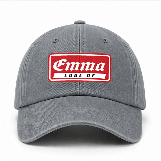 Your Name Cool Af Red Logo Funny Washed Cap EMMA 13K1 C79PF