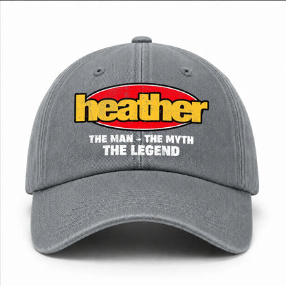 The Man The Myth The Legend Vintage Logo Washed Cap HEATHER 13K1 C162PF