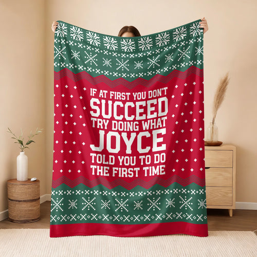 If At First You Don’t Succeed Red Green Christmas Fleece Blanket JOYCE 13K1 BK28