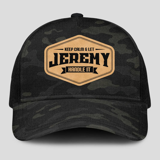 Keep Calm & Let Your Name Handle It Dark Camo Mesh Cap JEREMY 13K1 C195PF