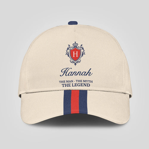 The Man The Myth The Legend Blue And Red Striped Cap HANNAH 13K1 C117PF