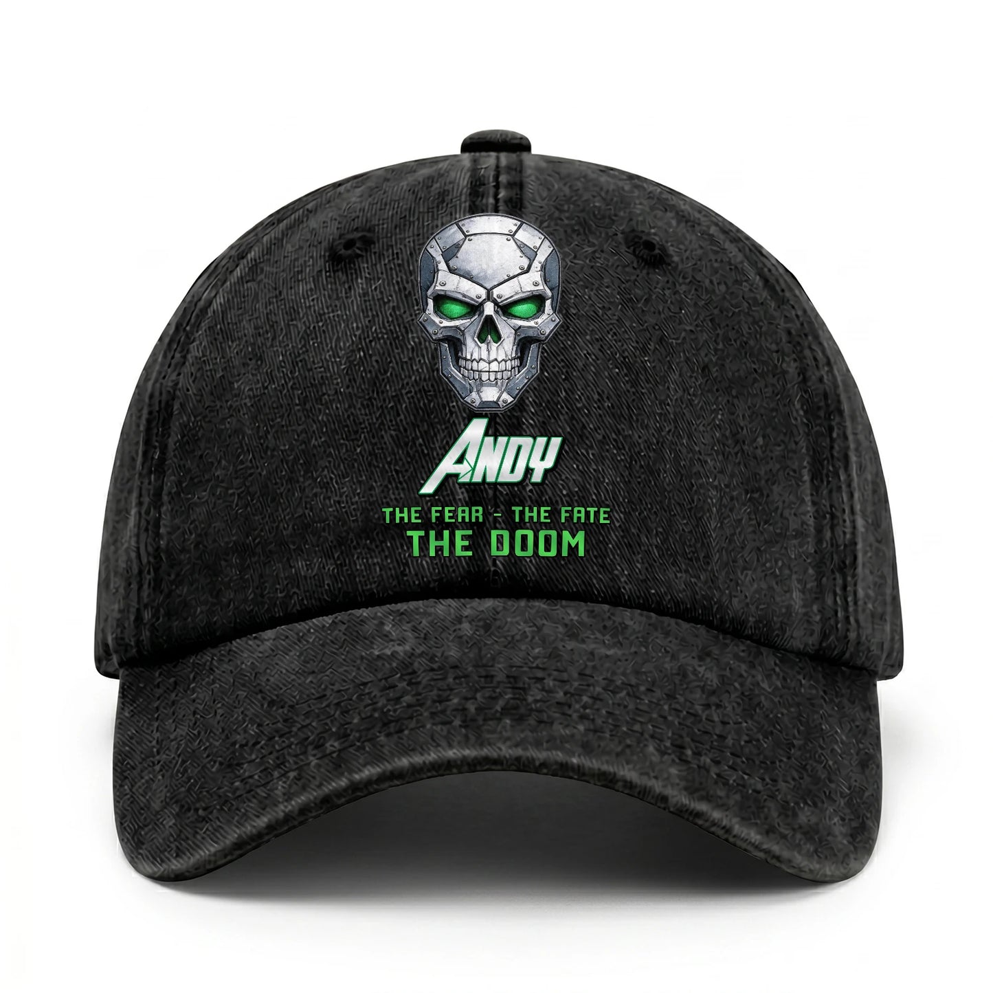 The Fear The Fate The Doom Skull Washed Cap ANDY 13K1 C99PF