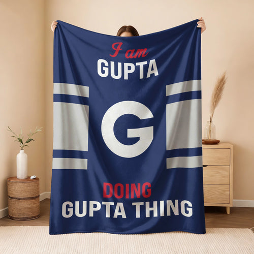 I'm Name Doing Name Things Navy Fleece Blanket GUPTA 13K1 BK51