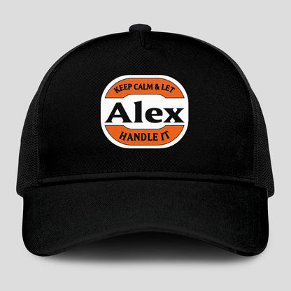 Keep Calm & Let Your Name Handle It Black Mesh Cap ALEX 13K1 C199PF