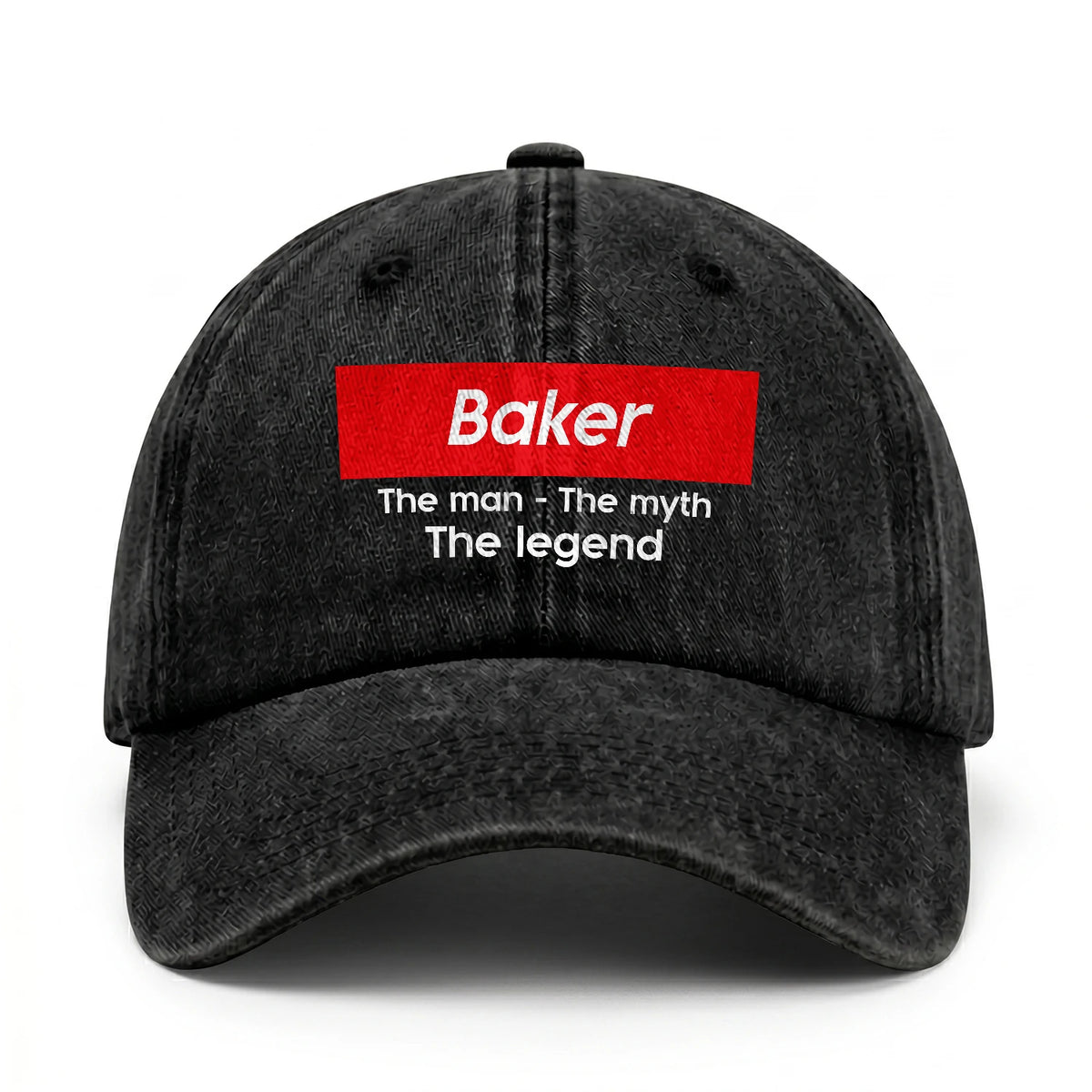 Your Name The Man The Myth The Legend Red Logo Washed Cap BAKER 13K1 C130PF