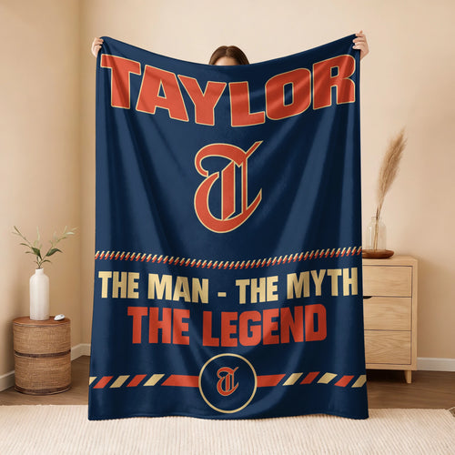The Man The Myth The Legend Retro Fleece Blanket TAYLOR 13K1 BK53