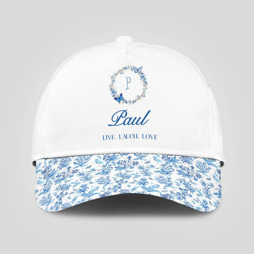 Live Laugh Love Blue Flowers Cap PAUL 13K1 C50PF