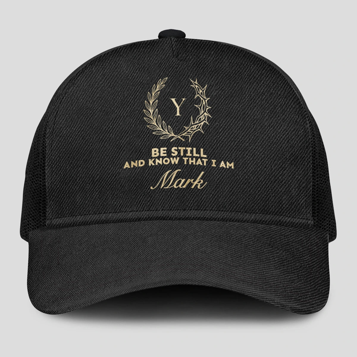 Be Still And Know That I Am Name Black Mesh Cap MARK 13K1 C202PF