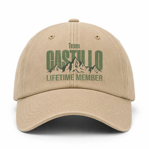 Team Your Name Lifetime Member Mountain Cap CASTILLO 13K1 C58PF