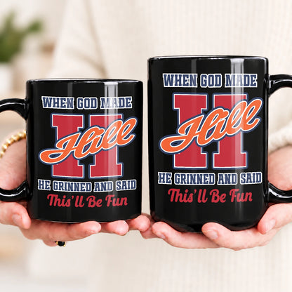 When God Made Your Name Personalized Baseball Mug HILL 13K1 MG07