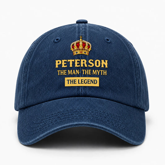 The Man The Myth The Legend King Crown Washed Cap PETERSON 13K1 C146PF