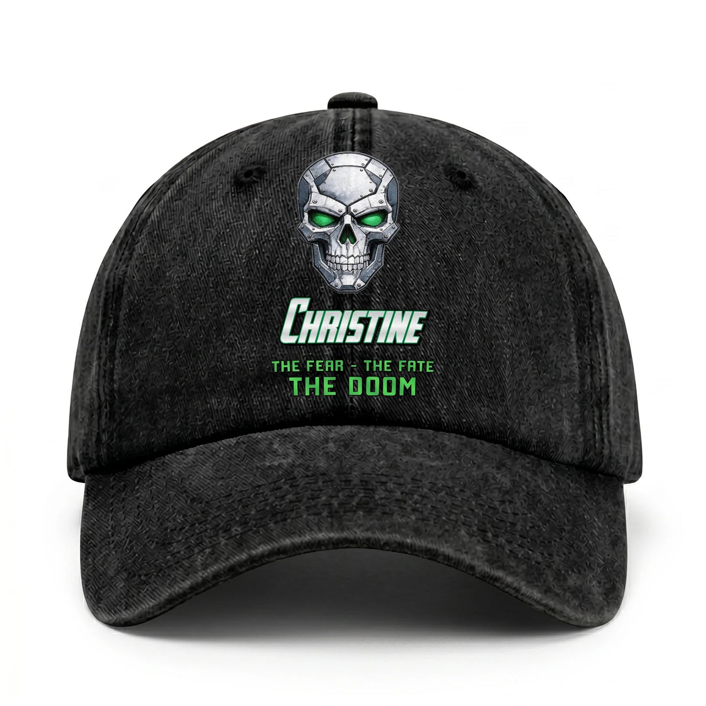 The Fear The Fate The Doom Skull Washed Cap CHRISTINE 13K1 C99PF
