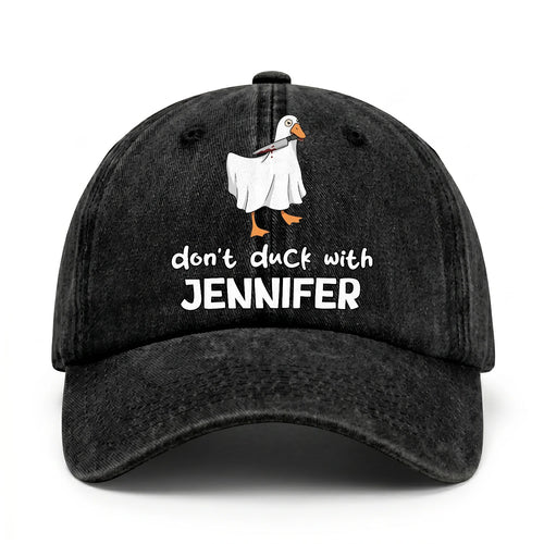 Don't Duck With Your Name Funny Washed Cap JENNIFER 13K1 C129PF