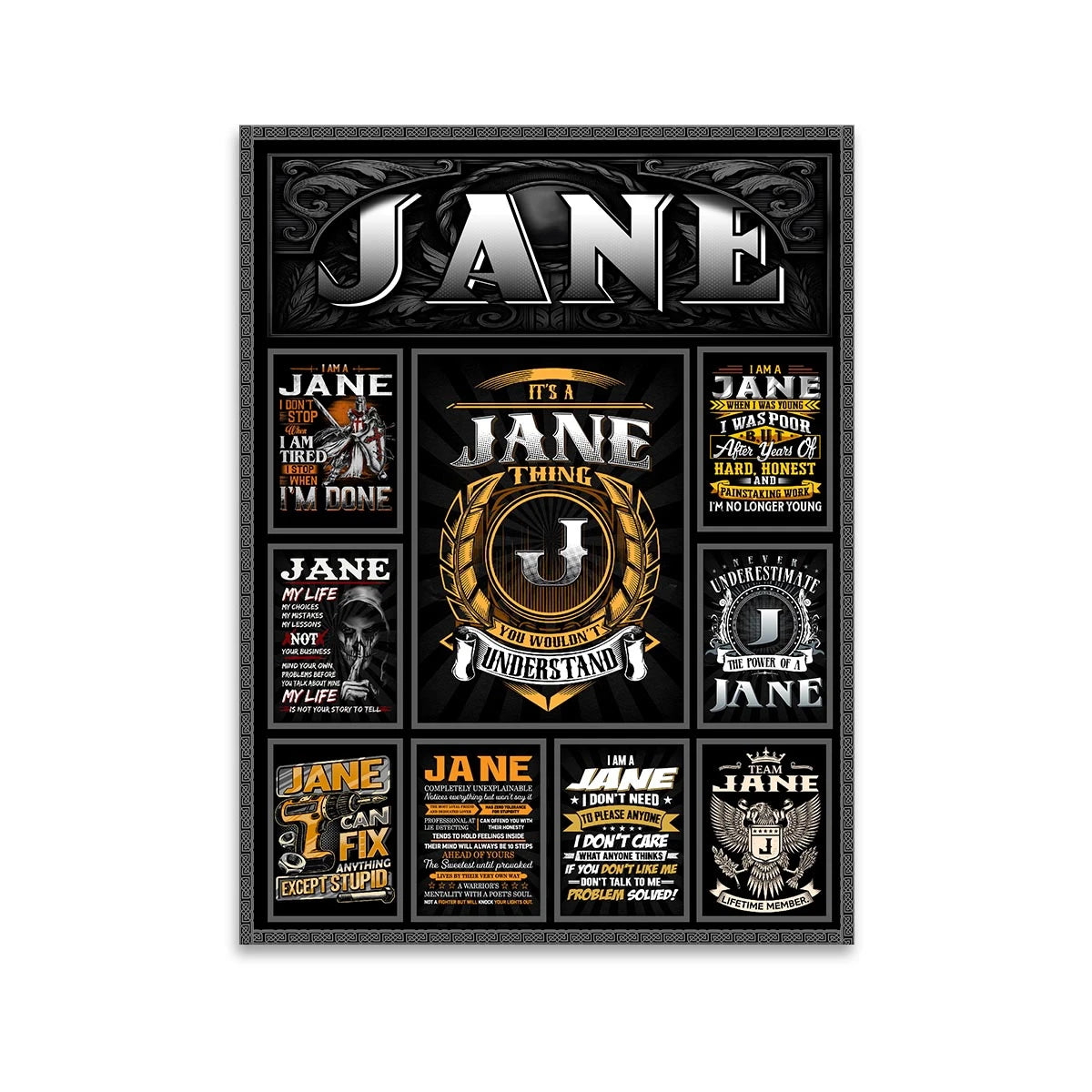 JANE Personalized Sponge Floor Mat – Custom Printed Home Decor 13K1-AR2
