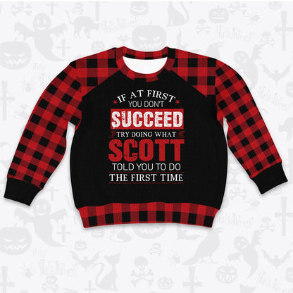 SCOTT Buffalo Plaid Pajamas Set Sweater & Pants 13K1-EV2