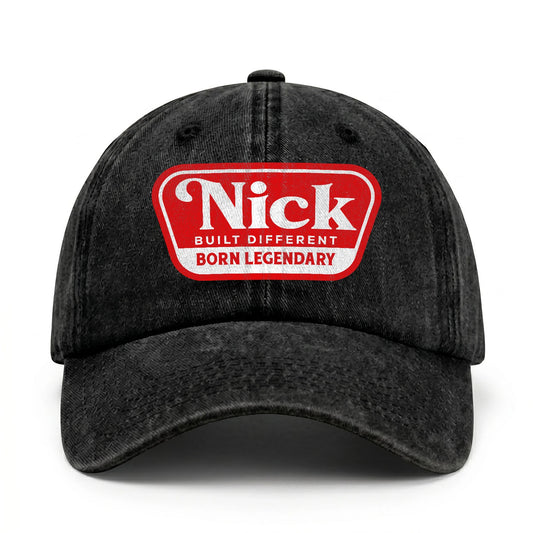 Built Different Born Legendary Red Logo Washed Cap NICK 13K1 C63PF