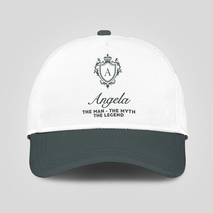 The Man The Myth The Legend Elegant Gray And White Cap ANGELA 13K1 C170PF