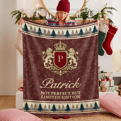 Not Perfect But Limited Edition Burgundy Pine Tree Fleece Blanket PATRICK 13K1 BK41