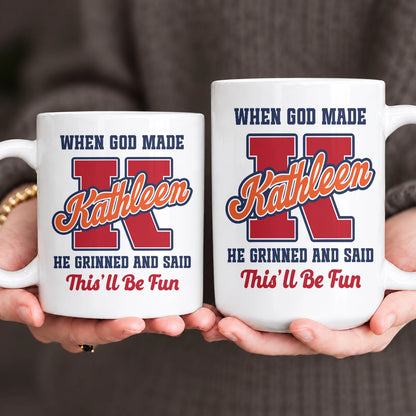 When God Made Your Name Personalized Baseball Mug KATHLEEN 13K1 MG07