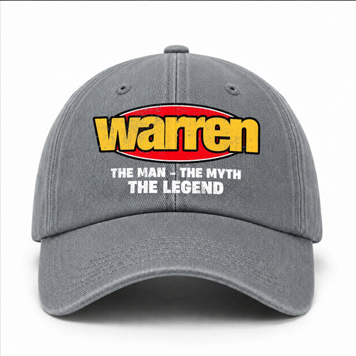 The Man The Myth The Legend Vintage Logo Washed Cap WARREN 13K1 C162PF