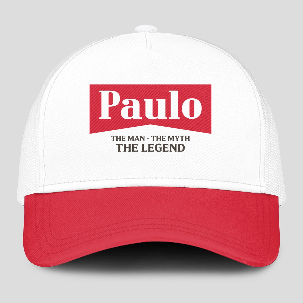 The Man The Myth The Legend Red And White Mesh Cap PAULO 13K1 C197PF