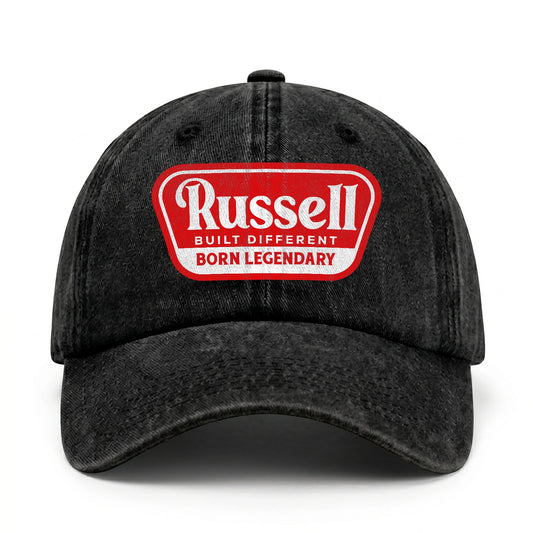 Built Different Born Legendary Red Logo Washed Cap RUSSELL 13K1 C63PF