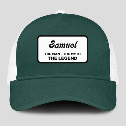 The Man The Myth The Legend Green And White Mesh Cap SAMUEL 13K1 C198PF