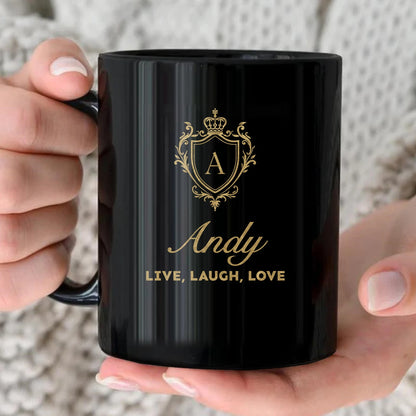 Your Name Live Laugh Love Luxury Champagne Gold Mug ANDY 13K1 MG10