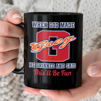 When God Made Your Name Personalized Baseball Mug GREG 13K1 MG07