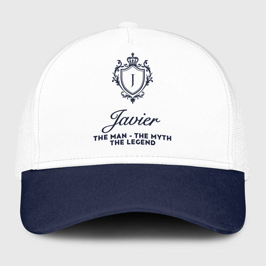 The Man The Myth The Legend Blue And White Baseball Mesh Cap JAVIER 13K1 C186PF
