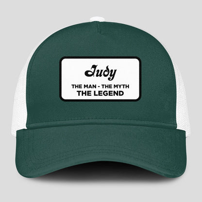 The Man The Myth The Legend Green And White Mesh Cap JUDY 13K1 C198PF