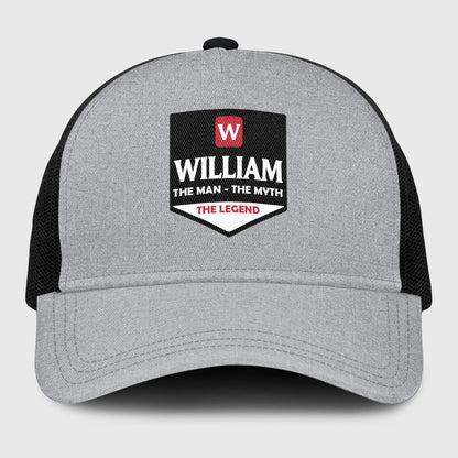 The Man The Myth The Legend Gray Mesh Cap WILLIAM 13K1 C189PF