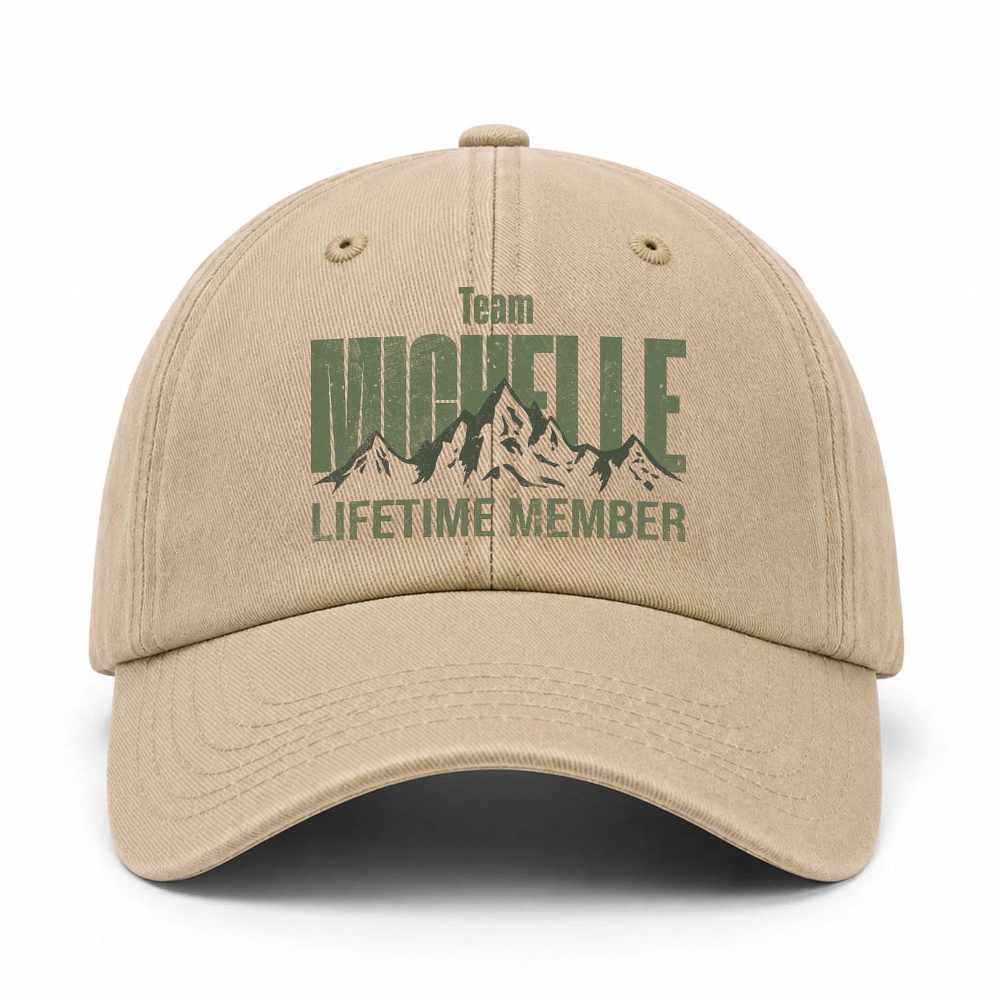 Team Your Name Lifetime Member Mountain Cap MICHELLE 13K1 C58PF