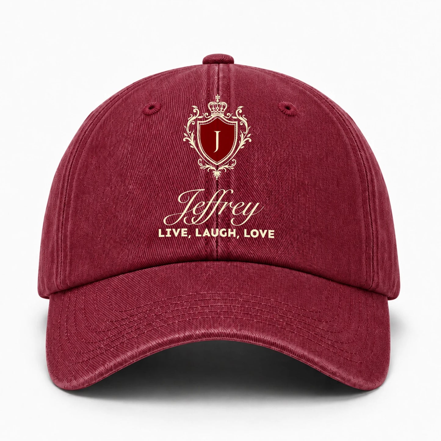 Live Laugh Love Elegant Burgundy Washed Cap JEFFREY 13K1 C89PF