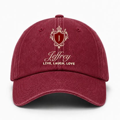 Live Laugh Love Elegant Burgundy Washed Cap JEFFREY 13K1 C89PF