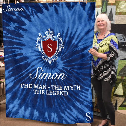 The Man The Myth The Legend Blue Waves Fleece Blanket SIMON 13K1 BK11