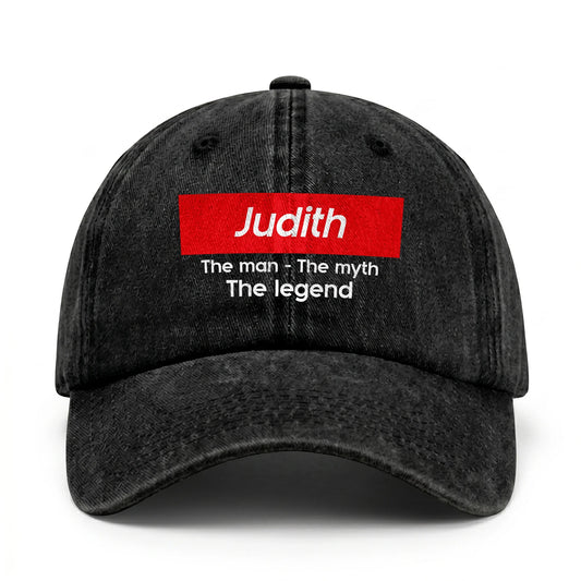 Your Name The Man The Myth The Legend Red Logo Washed Cap JUDITH 13K1 C130PF